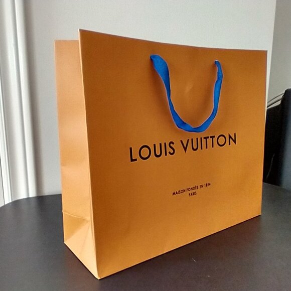 LV Louis Vuitton Orange Shopping Paper Bag Medium - Picture 2 of 2